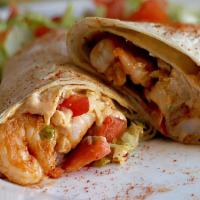 Shrimp Salad Wrap · With Lettuce & Tomatoes.