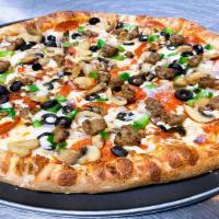 Classic Deluxe · A Classic Combination Of Cheese, Sausage, Pepperoni, Mushrooms, Green Peppers & Onions.