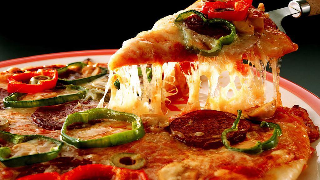 Americana Pizza · Pepperoni, Green Pepperoni & Extra Cheese.