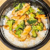 Japanese Teriyaki Chicken · Grilled chicken in a teriyaki glaze with broccoli on Jasmine rice.