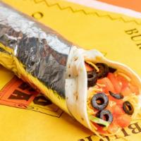 Super Burrito · A steamed flour tortilla filled with refried beans, 100% ground beef, mild red sauce, real s...