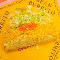 Super Taco · A large crisp deep fried corn tortilla filled with 100% ground beef, real sour cream, fresh ...