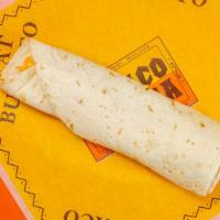 Meat Burrito · A large steamed flour tortilla filled with 100% ground beef, mild or spicy sauce and cheddar...