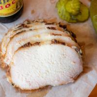 Pork Loin · $17.58/lb
Same cut as pork chops, but without the bone. Seasoned with Rudy’s Rub and smoked ...