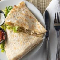 Carne Asada Quesadilla · Served with Pico, Lettuce, Sour Cream on the side