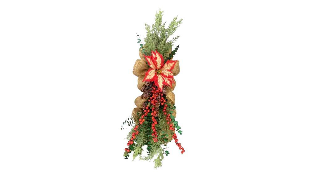 The Winter Peppermint Poinsettia & Berry Circle Wreath (Ready To Ship) · This 18