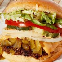 Green Chili Burger · Green chilies with pepper jack.