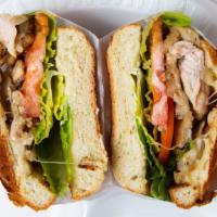 Char Broiled Chicken · Marinated grilled chicken roast with melted Swiss cheese, lettuce and tomato with mayonnaise...