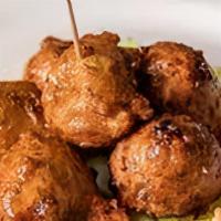 Conch Fritters · (6) Beer battered Conch meat diced tomatoes, onions, celery, bell peppers, garlic, and scall...