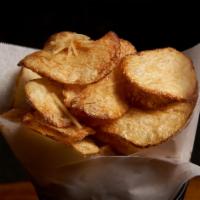 Pub Crisps · Handmilled Kinnebec potatoes spiced with Maldon Organic sea salt and a sprinkle of parmesan