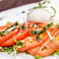 Caprese Di Bufala · Fresh Sliced Tomato, Buffalo Mozzarella, Basil & Extra Virgin Olive Oil