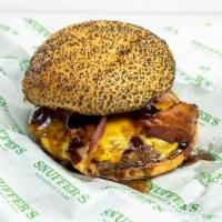 Pepper Bbq Bacon Burger · 1/2 Pound patty with American cheese and Dr. Pepper infused BBQ sauce. Topped with Applewood...