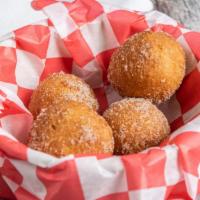 Fried Donut Drops · tossed in cinnamon sugar w/ vanilla glaze