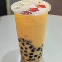 Mango Tea · Non-dairy fruit bubble tea served with tapioca,   juice popper or fruit jelly.