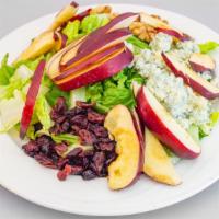 Apple Salad · Romaine lettuce, sun-dried cranberries, walnuts, gorgonzola cheese & raspberry vinaigrette d...