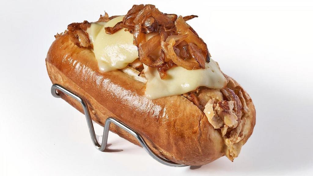 Chicken Cheesesteak · grilled chicken, grilled onions, mayo + melted cheese