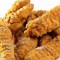 Chicken Tenders · crispy chicken tenders + your choice of tossin’ sauce on the side