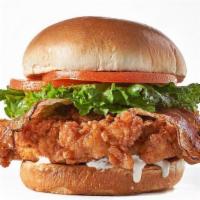 Fried Chicken Blt Sandwich · hand-breaded chicken, bacon, lettuce, tomato + Ranch