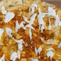 Spicy Chicken Pizza · Mild sauce, grilled chicken, mozzarella cheese, and ranch.