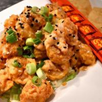 Dinner Crispy Thai Shrimp · Flash fried shrimp, spicy aioli and fried wontons.
