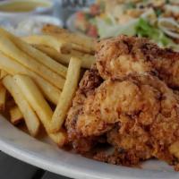 Dinner Chicken Tenders · Honey Mustard, Ranch, Fries and Slaw