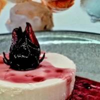 Hibiscus Cheesecake · Graham Cracker & Oat Crust, Dairy-Free Butter Bean Based Cheesecake, Candied Hibiscus Flower...