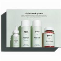 Hers Triple Threat 4 Piece System - Total Hair Package To Support Hair Growth · Show your hair a good time. The Total Hair Package has all the essential products you need t...