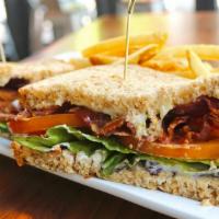 Blt · Six slices of thick center-cut bacon, lettuce, tomato and mayonnaise on freshly baked multig...