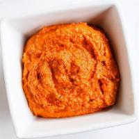 Romesco Mayo Single Side · Hand made Romesco Ranch.  Made fresh from roasted red peppers, mayonaise, smoked almonds, re...