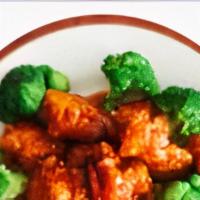 Sesame Chicken · Top item. Chicken with lightly battered and deep-fried, sautéed in spicy sesame sauce with s...
