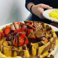 Nutella Strawberry Waffle · 1 waffle.