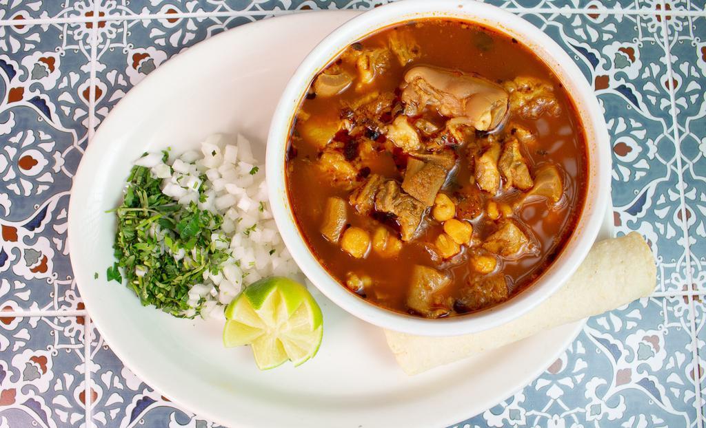 Menudo · Served with two tortillas, cilantro, onion, and lime slices. 16oz or 32oz size.