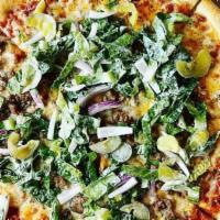 Jacoby'S Cheeseburger · Jacoby's dry aged ground beef, sharp cheddar, red onion, dill pickles, shredded romaine, ket...