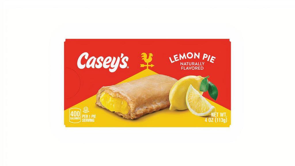 Casey'S Lemon Pie · Casey's Lemon Pie is the perfect dessert or sweet snack when you're on-the-go. This flakey, handheld pie is filled with a rich lemon filling and baked to a perfect golden brown. Order your Lemon Pie for delivery or pickup!