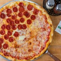 Meat Lovers Pizza · Homemade tomato sauce, fresh dough, mozzarella, pepperoni, sausage, ham, bacon, ground beef.