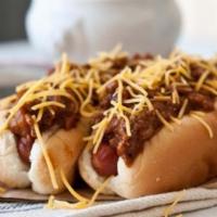 Freddys Chili Cheese Dogs · Ketchup, mustard, chicken chili, jack cheddar cheese & onion.