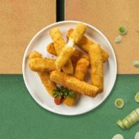 Mozzarella Sticks · (6 pieces) Mozzarella cheese sticks battered and fried until golden brown. Served with dippi...