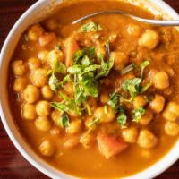 Chana Masala · Gluten- Free. Vegan. Chickpeas, onions and ginger cooked in with Indian spices and tomato sa...
