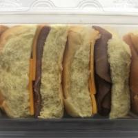 Roast Beef & Cheddar Sliders · 4 Count Roast Beef and Cheddar Cheese on Soft Rolls