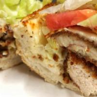 Chicken Cutlet Sub Or Wrap · Lettuce, tomato, American cheese and mayo.