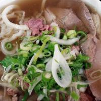 Pho 95 House Special / Pho Đặc Biệt · Gluten free. Favorite. Choice of rare, medium rare or well done steak, brisket, flank, tendo...