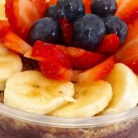 Acai Please Bowl (16 Oz.) · Acai, strawberry, blueberry, and coconut milk. Topped with fresh strawberry, blueberries, ba...