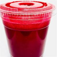 Woke Juice · Beet, pear, lime, and ginger.
