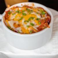 Angus Beef Chili · with cheddar jack cheese