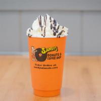 Flavored Mocha (16 Oz) · 3 shots of espresso, steamed chocolate milk,  a pump of flavor, and topped with whipped crea...