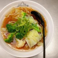 Veggie Ramen · Seaweed, shiitake mushroom broth flavored with soy mix, topped with cabbage, mushrooms, broc...