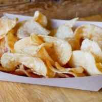 Homemade Chips · Hand-cut potato chips served with kimcheenaise dip (on the side).