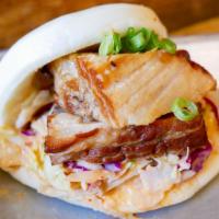 Memphis · Fat bao favs. Braised pork belly, Asian slaw, green onions, spicy mayo.