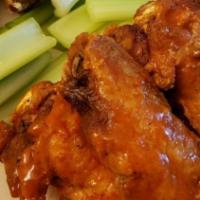 5 Buffalo Wings · Served with dressing.