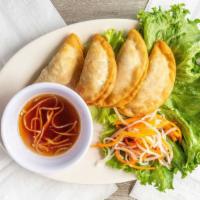 Fried Dumplings (5 Pieces) · Wheat wrapper, vegetables, protein deep fried, served with side sauce.
Pork- pork and chives...
